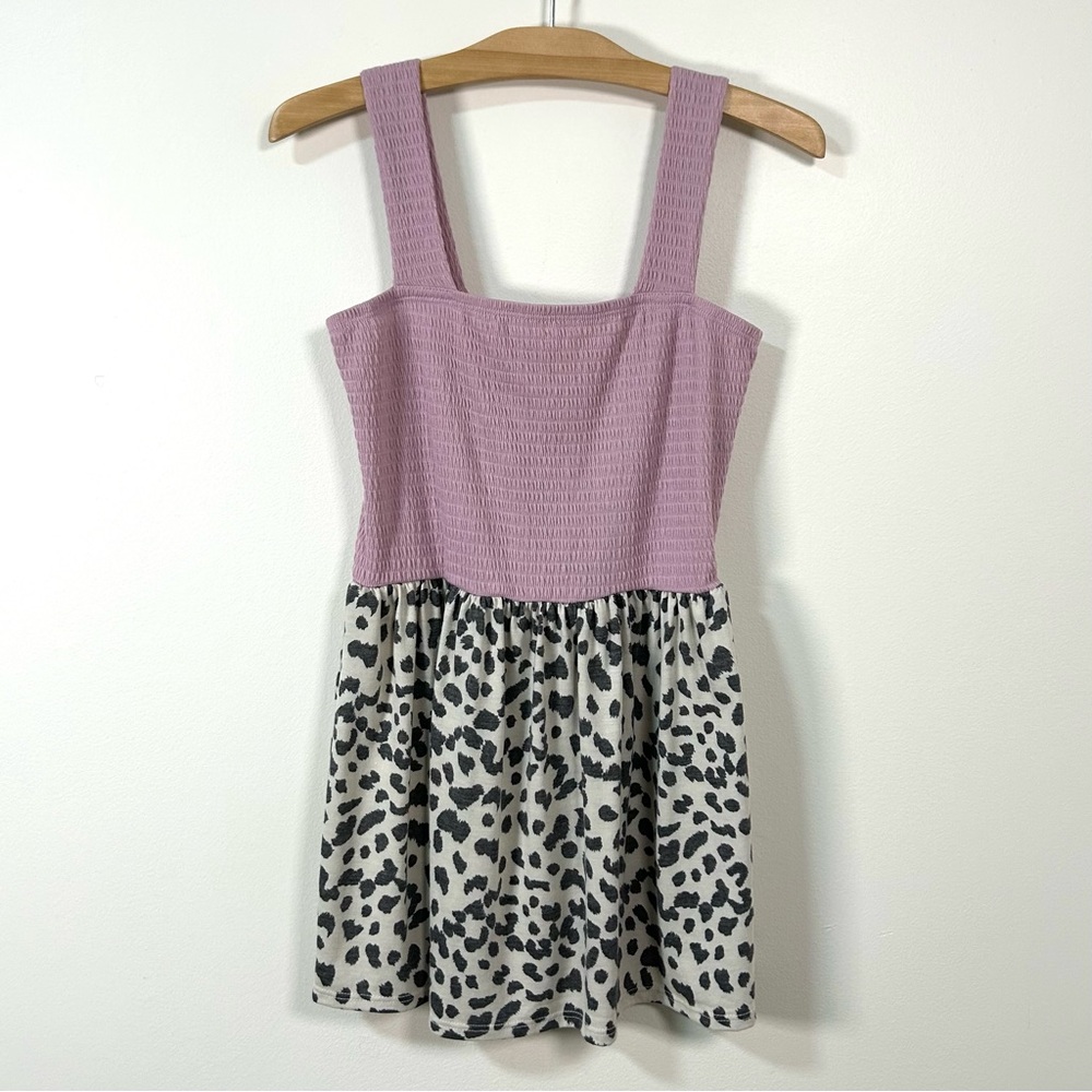 Heimish USA | Mixed Media Leopard Print Sleeveless Peplum Top